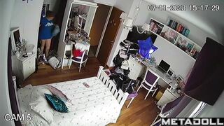 Her cozy bedroom is constantly monitored (solo video)