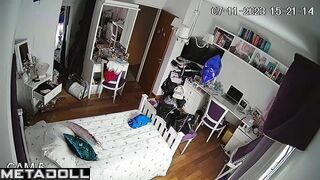 Her cozy bedroom is constantly monitored (solo video)