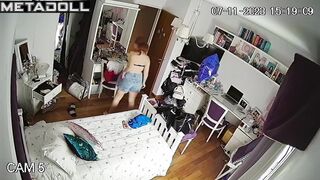 Her cozy bedroom is constantly monitored (solo video)