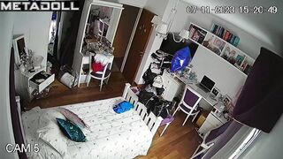 Her cozy bedroom is constantly monitored (solo video)