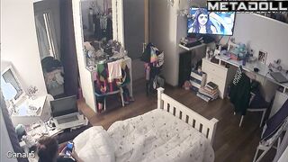 Redhead babe is going to watch dirty porn with boobs licking