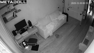 He likes to play on the computer naked, living room cam