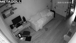 He likes to play on the computer naked, living room cam