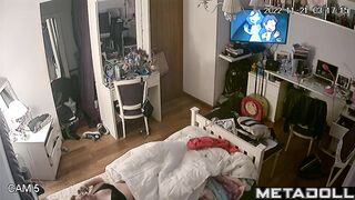 Babe stands in underwear and doesn't know that she is being watched