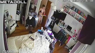 She doesn't know it, but a hidden camera is watching her every night