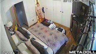 When her parents are at work, she walks naked, look