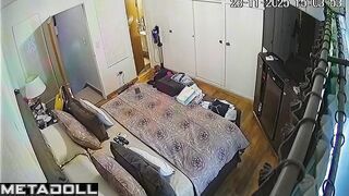 When her parents are at work, she walks naked, look