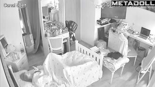 She doesn't know, but her room is constantly being watched, oops