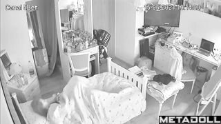 She doesn't know, but her room is constantly being watched, oops