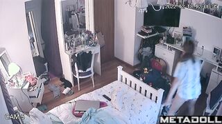 Her room is under constant surveillance (redhead babe)
