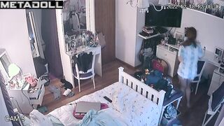 Her room is under constant surveillance (redhead babe)