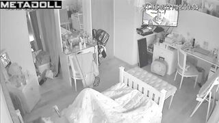 She lay down on the bed to masturbate, spy camera