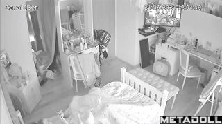 She lay down on the bed to masturbate, spy camera