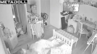 She lay down on the bed to masturbate, spy camera