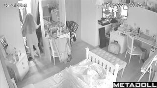 She lay down on the bed to masturbate, spy camera