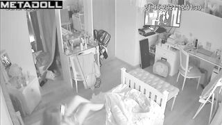 She lay down on the bed to masturbate, spy camera