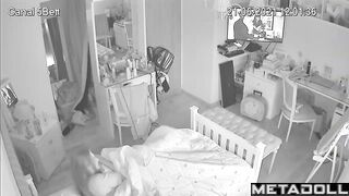 She lay down on the bed to masturbate, spy camera