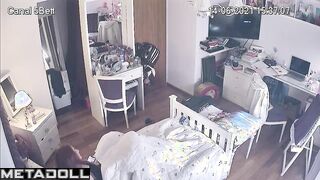 Her hands enjoying her clit again under the blanket