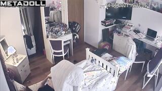 Her hands enjoying her clit again under the blanket