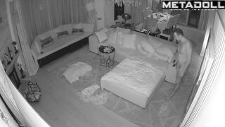 Husband cumed inside her in doggystyle / living room love