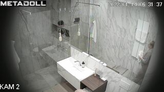Old lady took a shower and didn't know she was being watched