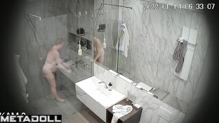 Old lady took a shower and didn't know she was being watched