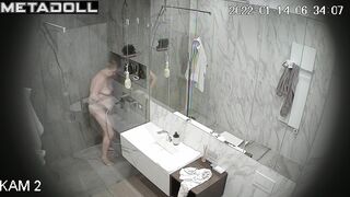 Old lady took a shower and didn't know she was being watched