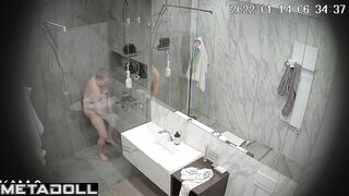 Old lady took a shower and didn't know she was being watched