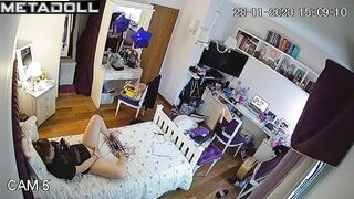 Chubby babe listening to his voice and masturbating