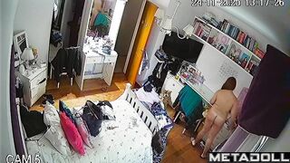 When her daughter is not at home, she walks around her room