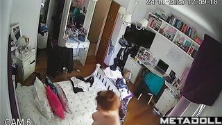 When her daughter is not at home, she walks around her room