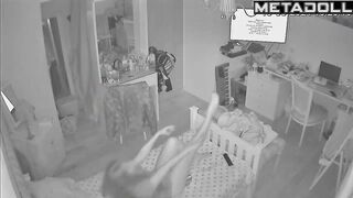 Young babe dancing in the darkness, funny solo tape