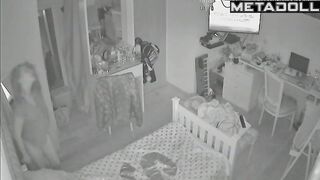 Young babe dancing in the darkness, funny solo tape