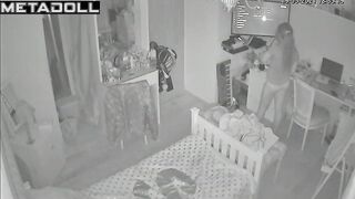 Young babe dancing in the darkness, funny solo tape