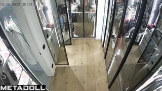 Hidden camera installed here, but she doesn't know anything about it