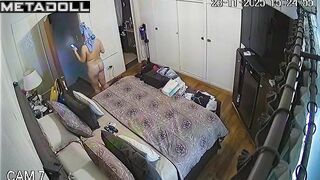 Chubby redhead lady lazes around all day, spy camera