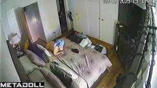 Chubby redhead lady lazes around all day, spy camera