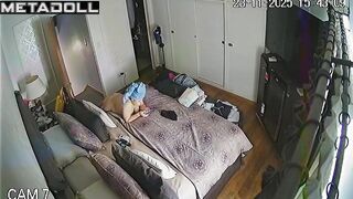 Chubby redhead lady lazes around all day, spy camera