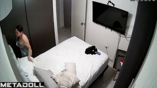An ordinary day of a couple who love each other, bedroom video