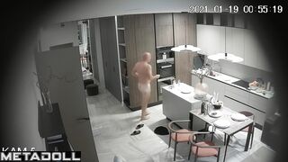 Horny couple is kissing and going to fuck, living room cam