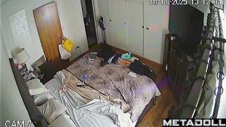 While her parents are away, babe walks around the flat naked