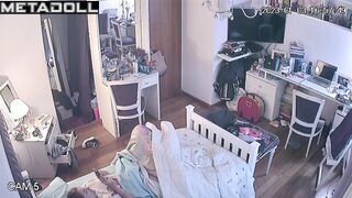 Her clit was pleased after lessons - solo bedroom tape