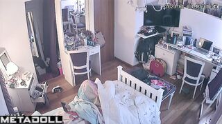 Her clit was pleased after lessons - solo bedroom tape