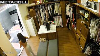 Pregnant woman is under observation in the dressing room