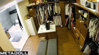 Pregnant woman is under observation in the dressing room