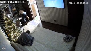 Hot Christmas blowjob from his charming girlfriend