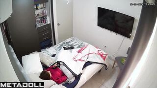 Hot solo home video - clit playing under the blanket