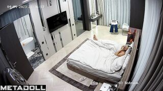 Blonde climbed under the blanket with him to fuck