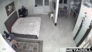 Doggystyle on the bed and in the armchair, spy cam