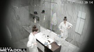 Brunette likes to wash herself and think about her lover